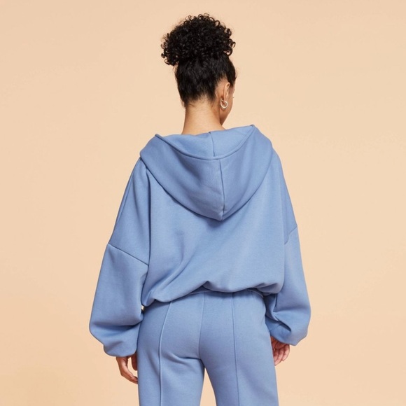 NWT Blogilates Full Zip Hooded Sweatshirt Hoodie Sz S Steel Blue - Picture 4 of 11